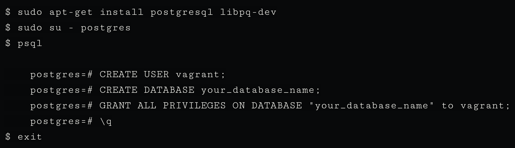  install your database.